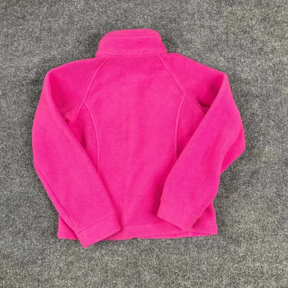 Columbia Full Zip Jacket Girls‎ Size XS Pink Fleece Lightweight Outdoor Casual